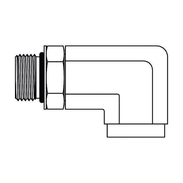 Hydraulic Fitting-Steel08MOR-06FP 90 LONG 2.94